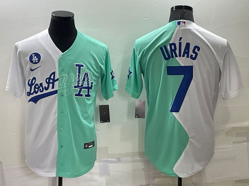 Men Los Angeles Dodgers 7 Urias green white Nike 2022 MLB Jerseys